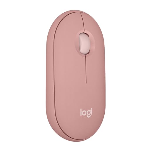 Mouse sem fio Logitech Pebble 2 M350s com Clique Silencioso, Design Slim Ambidestro, Conexão Bluetooth e Pilha Inclusa - Rosa